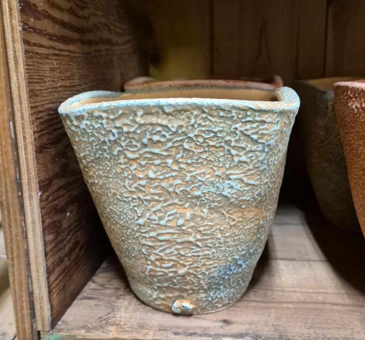 Stor kruka, orange, fyrkantig 